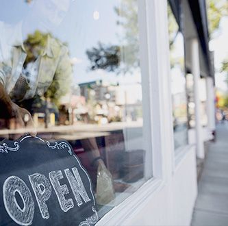 Open sign in window.