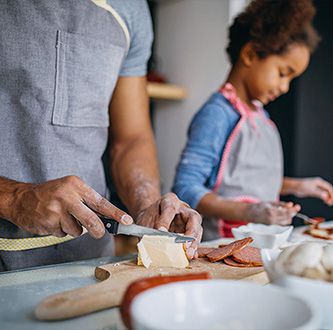Family preparing food.