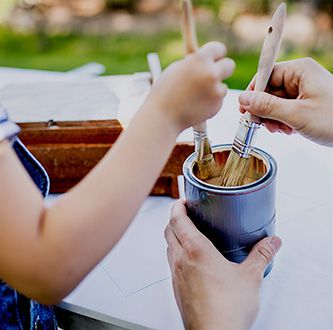Kid painting.