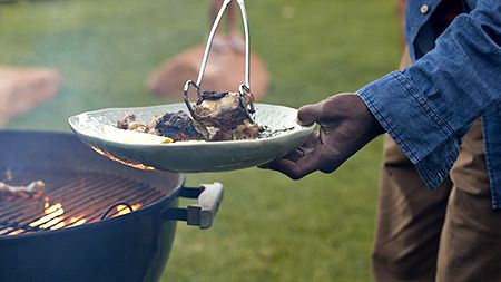 Man barbecuing